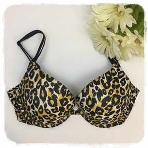 Victoria's Secret Black/Yellow Cheetah Bra sz. 34D